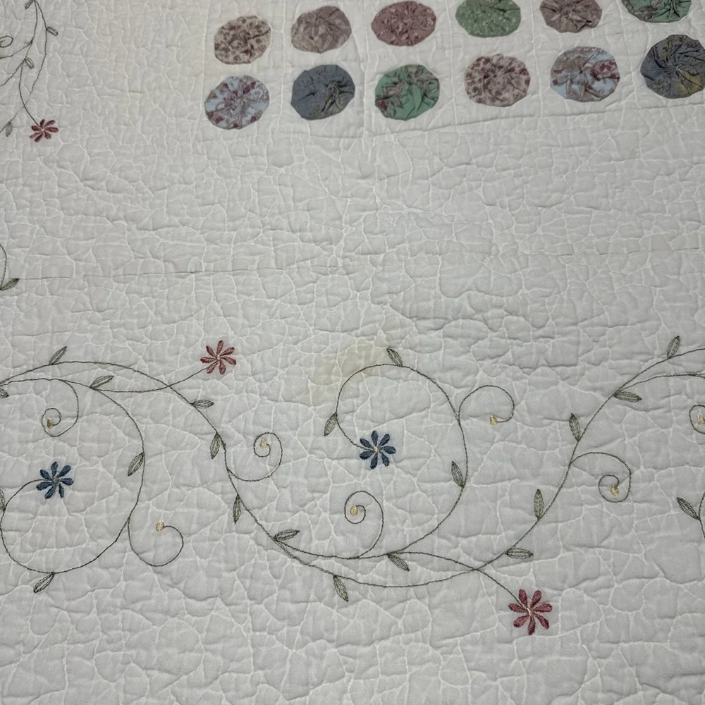 Vintage YO YO Quilt JC Penny Patchwork 67